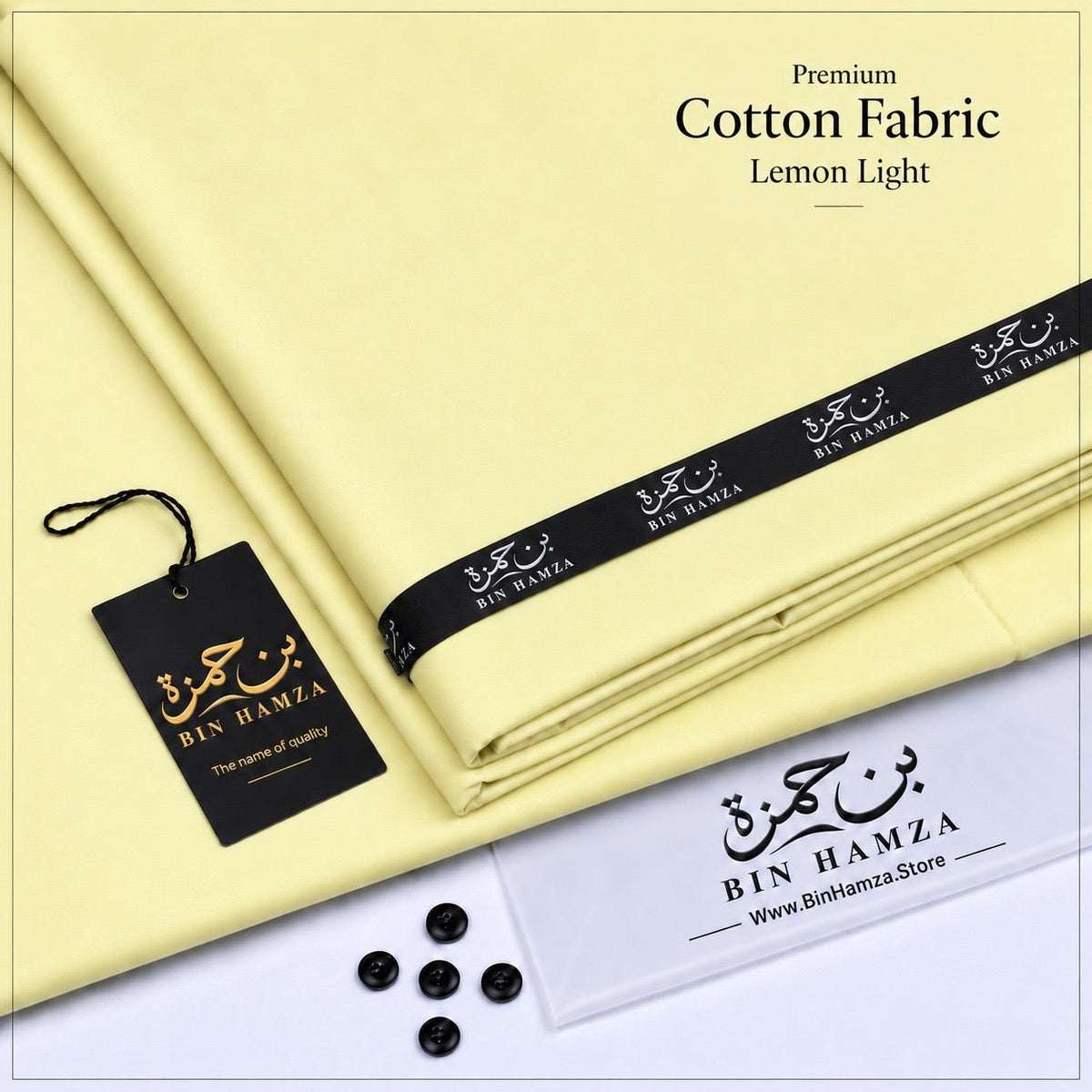 Premium Cotton By Bin Hamza | Light Lemon