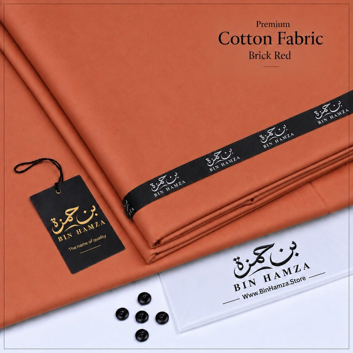 Premium Cotton By Bin Hamza | Brick Red