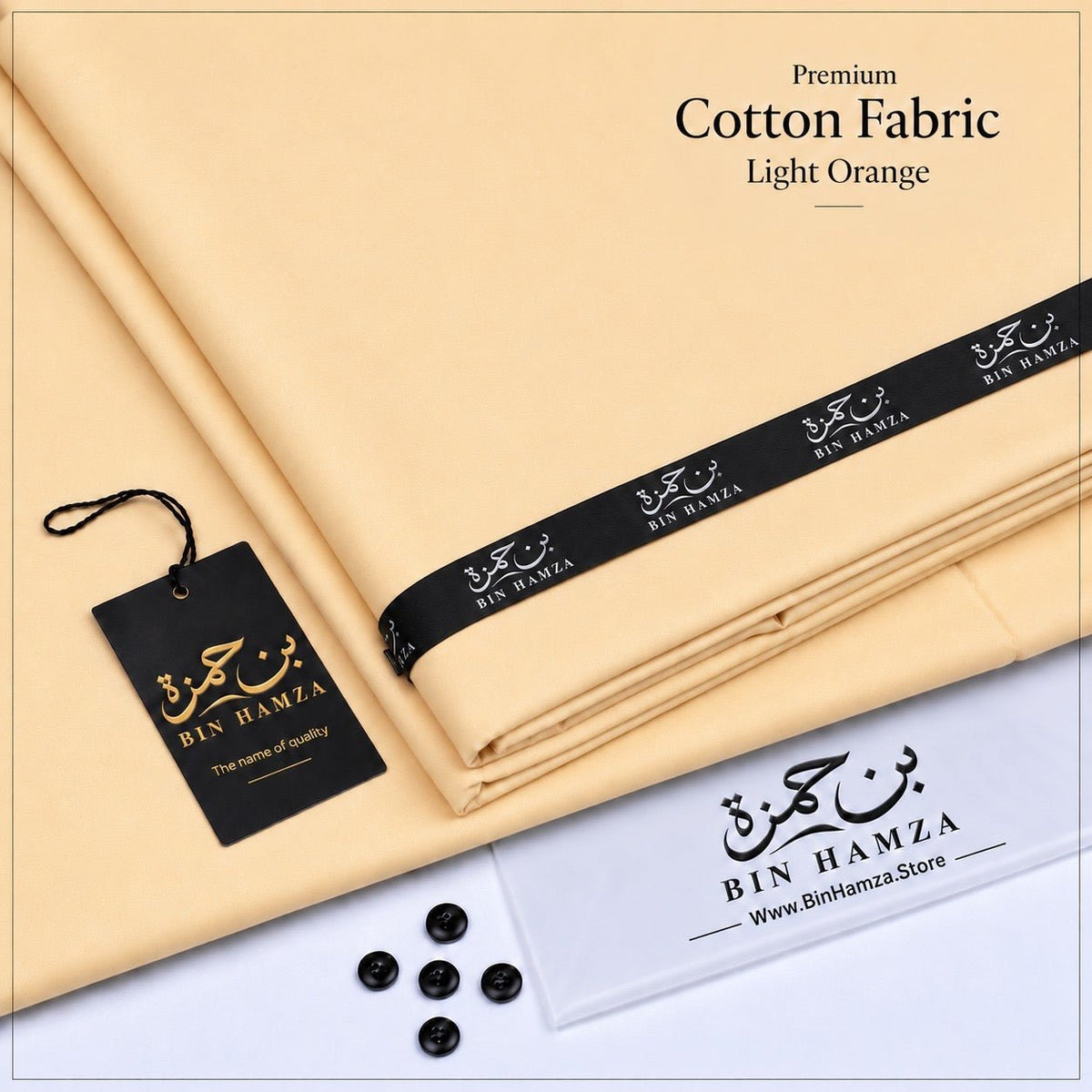Premium Cotton By Bin Hamza | Light Orange
