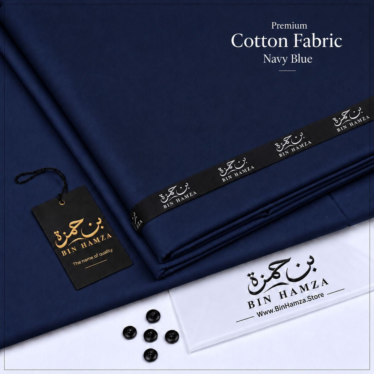 Premium Cotton By Bin Hamza | Navy Blue